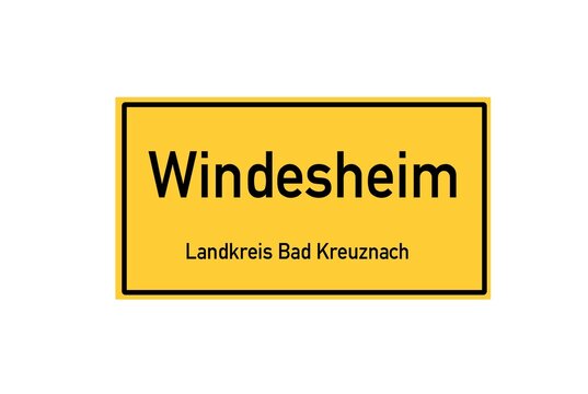 Isolated German city limit sign of Windesheim located in Rheinland-Pfalz