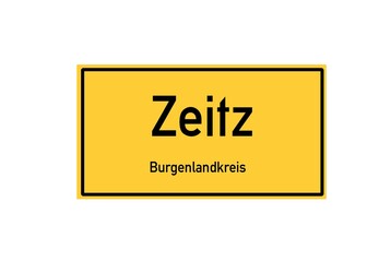 Isolated German city limit sign of Zeitz located in Sachsen-Anhalt