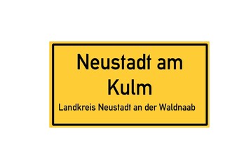 Isolated German city limit sign of Neustadt am Kulm located in Bayern