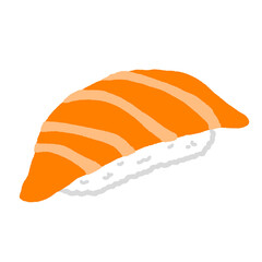salmon sushi isolated , graphic design for presentation, marketing, art, illustration, t-shirt design, cartoon, comic, advertising, online media