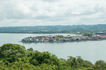 Fototapeta na wymiar View of Flores and Lake Peten Itza , Petén, Guatemala
