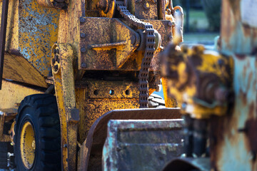 old rusting mining machinery