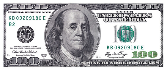 Transparent 100 US  dollar banknote - obrazy, fototapety, plakaty