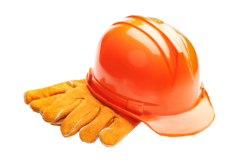 Construction safety equipment, helmet and gloves