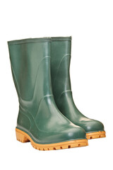 Green rubber boots