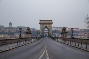 Chain Bridge in Budapest over the Danube River