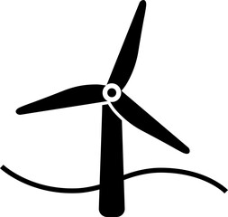 Isolated icon of a wind turbine. Concept of renewable energy and electricity. 