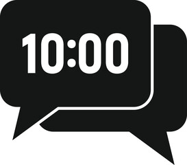 Job hour chat icon simple vector. Work time. Home clock