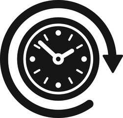 Remote time icon simple vector. Office work. Clock hour