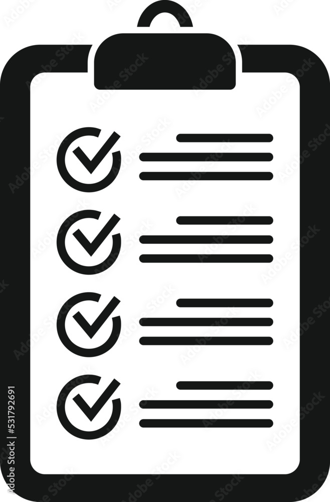 Sticker job clipboard icon simple vector. work time. office hour