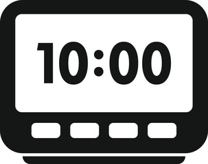 Digital alarm clock icon simple vector. Flexible time. Busy people