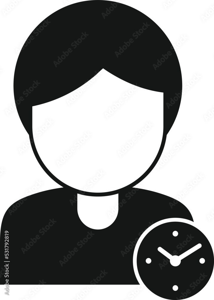 Poster flexible time icon simple vector. office work. clock hour