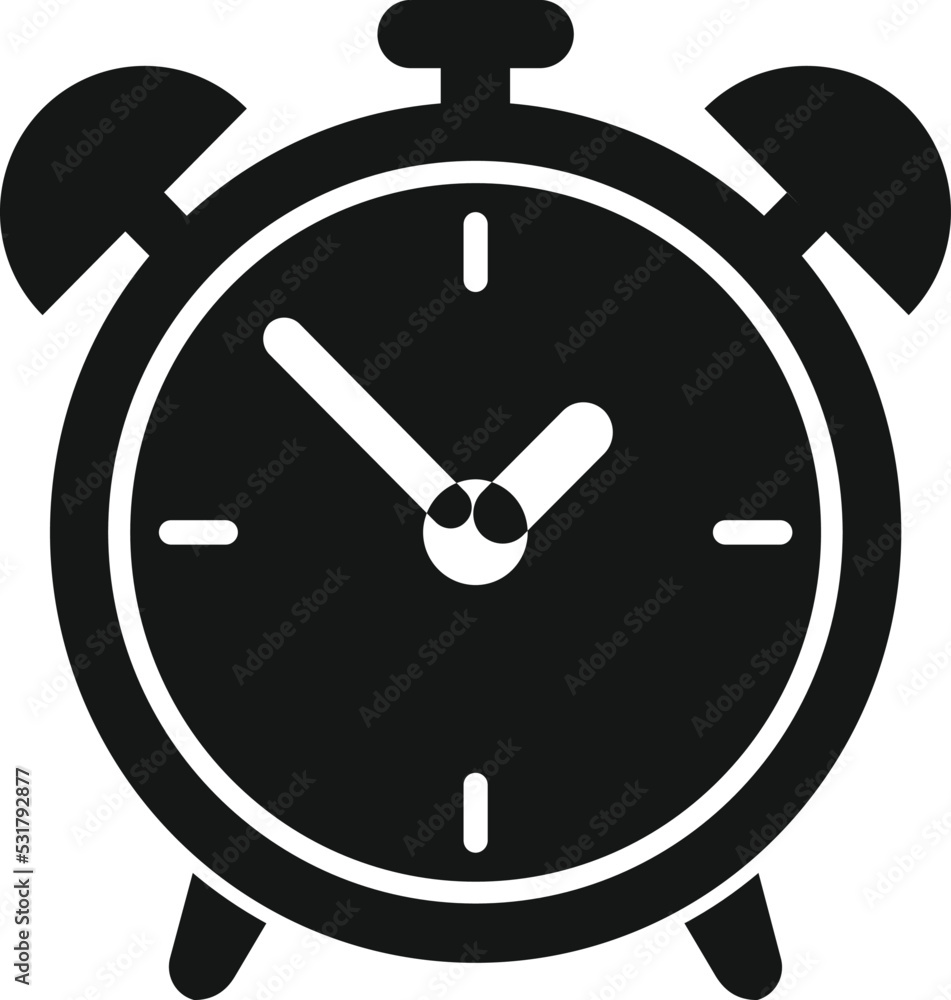 Poster alarm clock icon simple vector. office time. remote worker