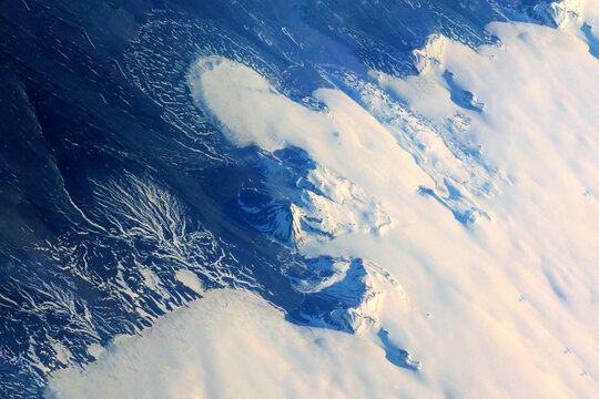 Ice of Antarctica from space. Elements of this image furnished by NASA
