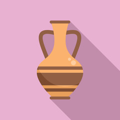 Amphora pot icon flat vector. Greek ancient. Old vessel