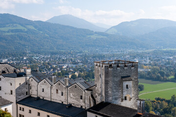 Fototapeta na wymiar Salzburg. View from above. View from the fortress on the outskirts of the city.