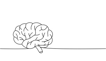 Human brain one line continuous drawing. Human organ continuous one line illustration. Vector minimalist linear illustration. - 531794669