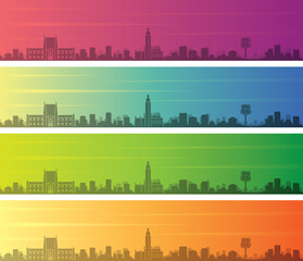 Tulsa Multiple Color Gradient Skyline Banner