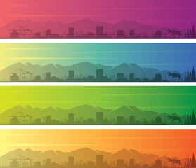 Anchorage Multiple Color Gradient Skyline Banner
