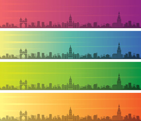 Fototapeta premium Hartford Multiple Color Gradient Skyline Banner