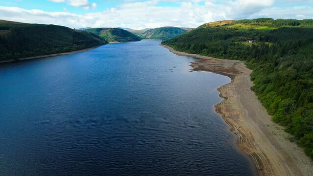 Lake Vyrnwy in Wales, UK - aerial view 1