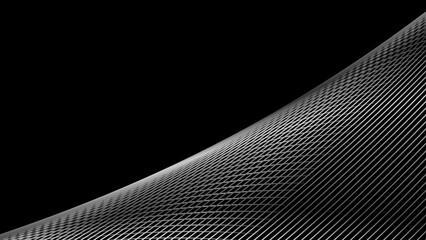 Web Mesh background, white and black. Smooth lines, intersections, shadows, light.