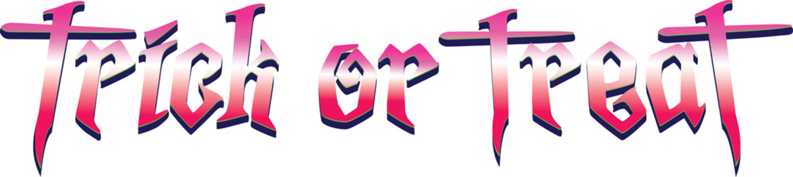 Trick or Treat Text Banner. Text isolated on transparent background. Halloween.