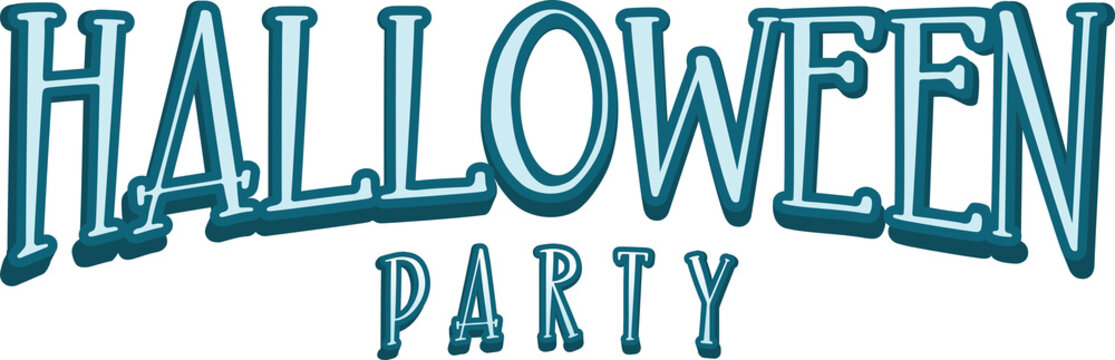 Halloween Party Text Banner.  Text isolated on transparent background. Halloween.