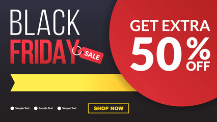 black friday sale banner layout for promotion template design