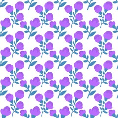 Floral simple seamless flower and polka dots pattern for wrapping and kids clothes print and accessories and fabrics