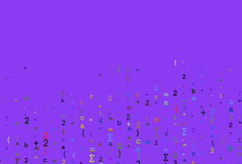 Light Multicolor, Rainbow vector texture with mathematic symbols.