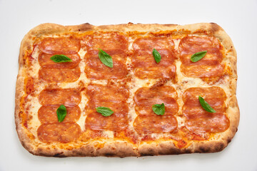 pizza on a white background