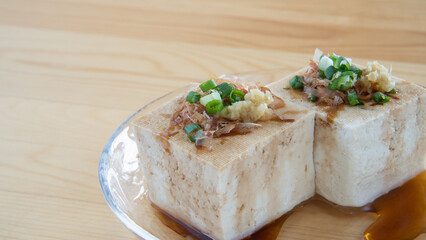 木綿豆腐の冷奴・日本の食べ物