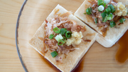 木綿豆腐の冷奴・日本の食べ物