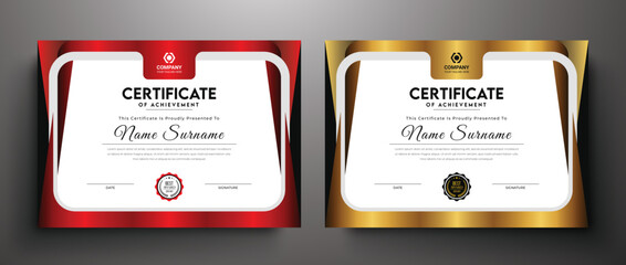 Golden black elegant certificate design layout for best award I Modern and creative certificate of achievement template with award badge