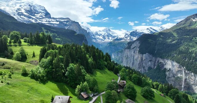 Swiss Green Mountains Valleys Alps