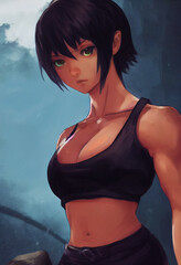 Strong anime female