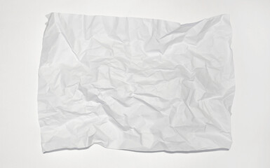 Background white crumpled paper. Background for design with place for text. White crumpled paper texture background.