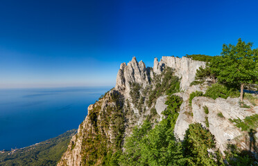 view from the top of mountain ai petri. High quality photo