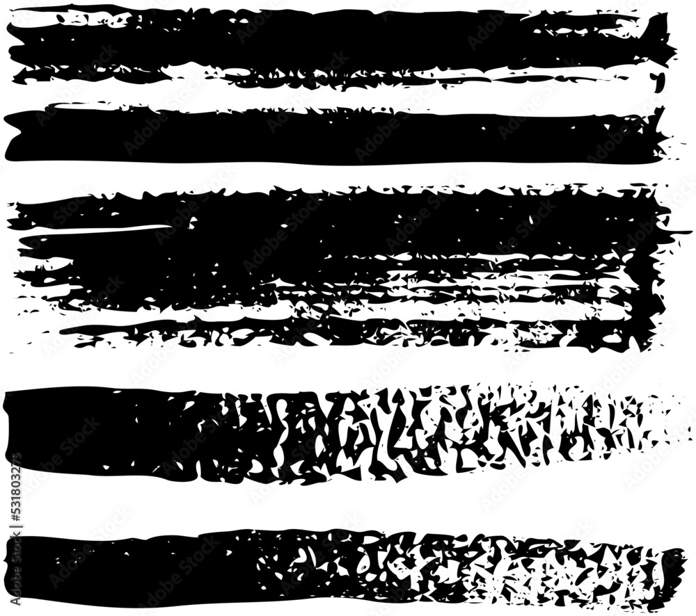 Poster set of different abstract shapes, smears and prints. black design elements isolated on white backgro