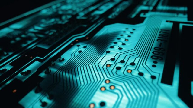 Circuit board electronics technology closeup