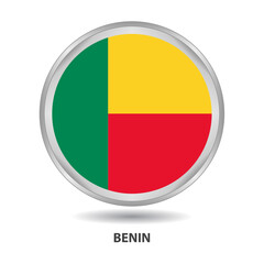 Benin  flag badge, icon, button, vector series