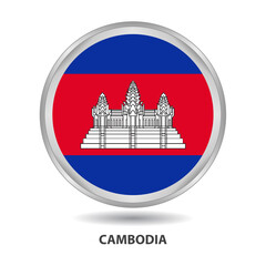 Cambodia  flag badge, icon, button, vector series