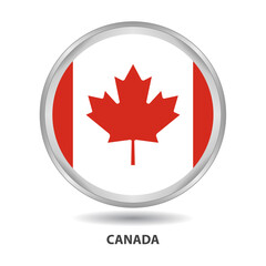 Canada flag badge, icon, button, vector series