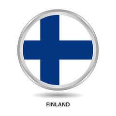 Finland flag badge, icon, button, vector series