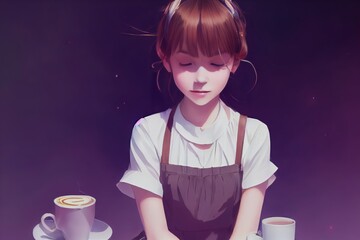 girl with a cup of coffee