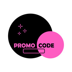 Modern design template with promo code. Sale label. Business concept. Discount badge shape. Vector illustration. stock image. 