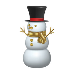 isolated 3d snowman. christmas decoration