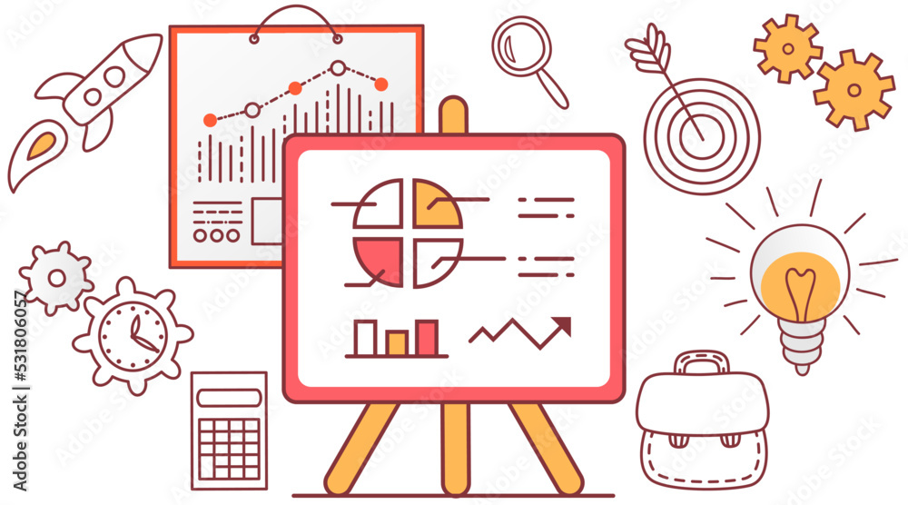 Poster infographic chart vector template. annual statistics curve graph design. market data diagrams. graph