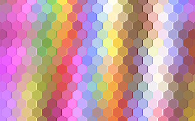 Abstract colorful hexagon background. Abstract colored hexagons. Colorful hex pixelated pattern background. Modern background for presentation, website, poster, backdrop, and flyer.